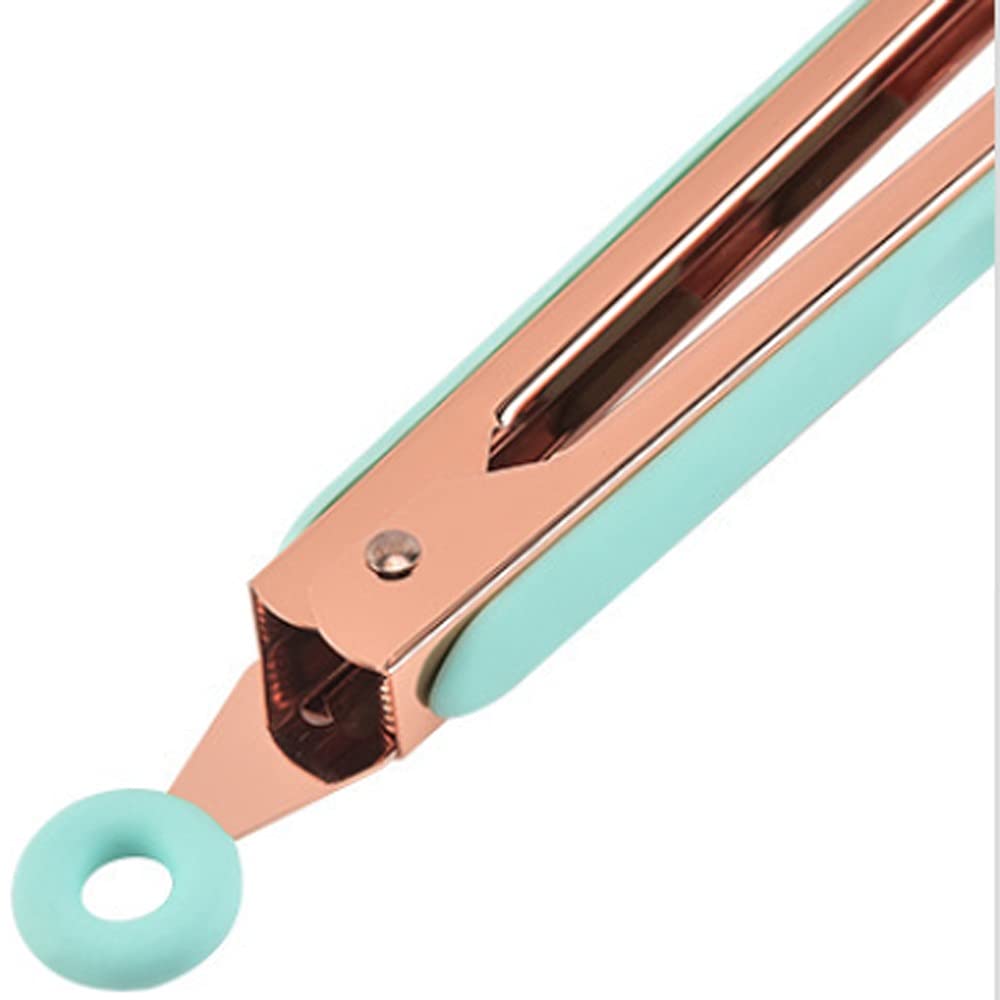 Pinze da Cucina 1 pz. Pinze da Cucina in Acciaio Inox con Punta in Silicone per Alimenti da Cucina, pinze da Barbecue, pinze per griglia antiaderenti (Nere)