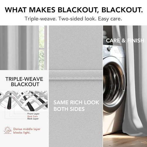 Image of Deconovo White Curtains 45 Inch Length, Short Curtains, Grommet Top, Blackout Drapes for Kitchen Window (Greyish White, 52x45 Inch, 2 Panels)