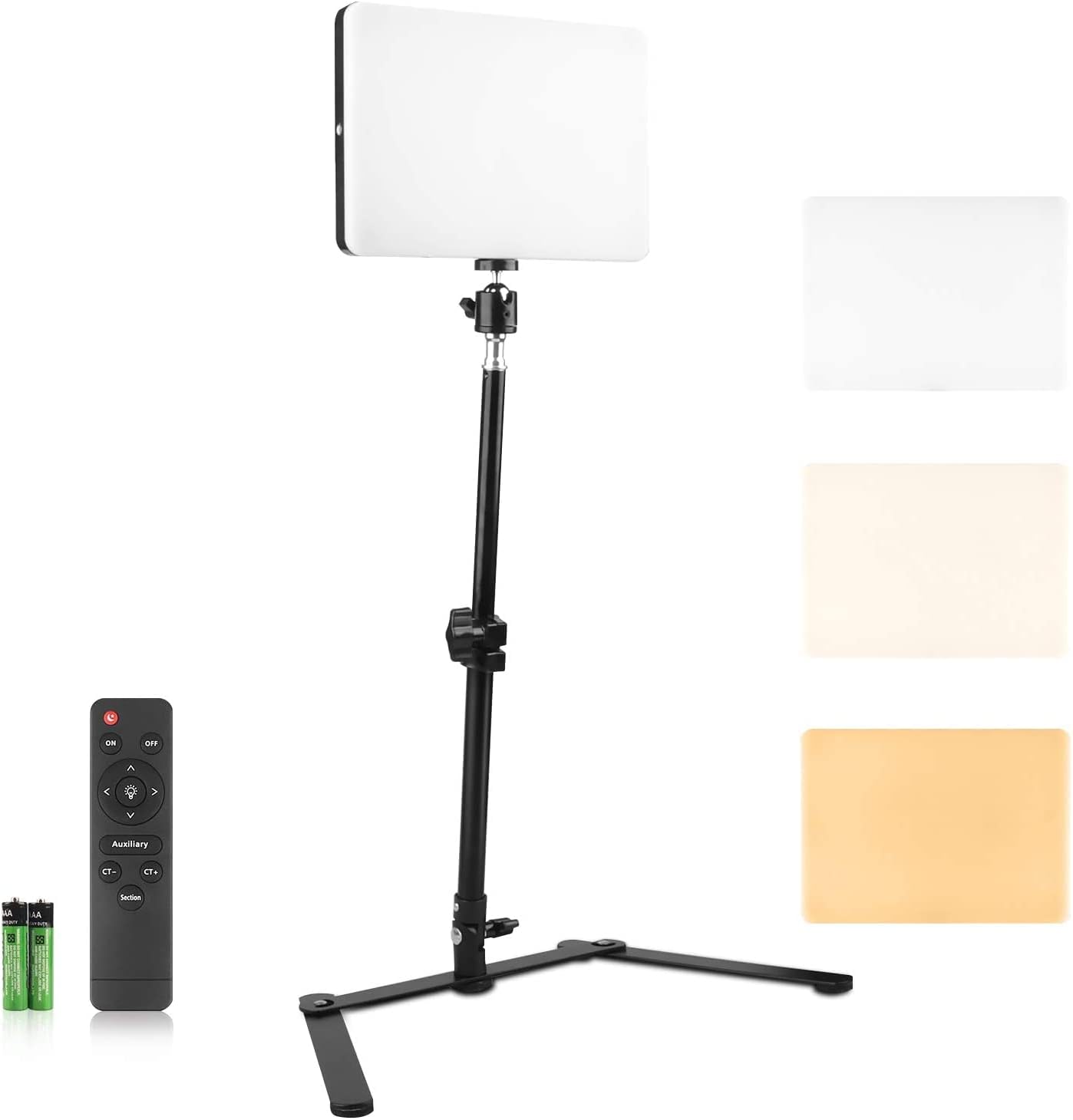 Zuzu Photography LED Lighting Panel Light Remote Control for Live Stream Video with 6.5 ft Tripod Stand.