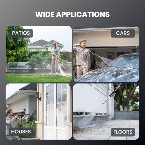 Giraffe Tools Wall Mounted Pressure Washer Pro with Upgraded 1800W Motor, Max 2900 PSI, 2.2 GPM Electric Power Washer with 100ft Retractable Pressure Hose, Automatic Rewind thumbnail 6