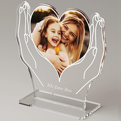 Bemaystar Personalized Gifts for Women - Customized Gifts, Picture Frame Mother's Day Father's Birthday Christmas Men HandHeart-Plaque