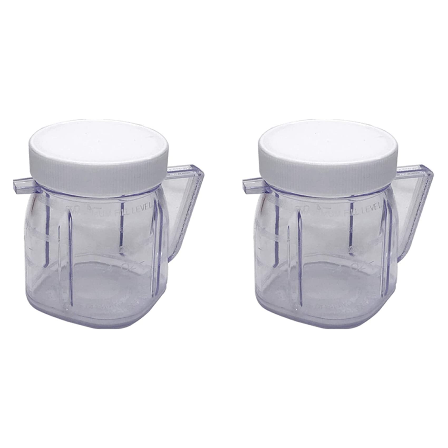 Hndhbfgrt For Blender Replacement Parts, 4937 Mini Osterizer Blender Jar Accessory, Cup Mini Plastic Jars with Lids (2 Pack)