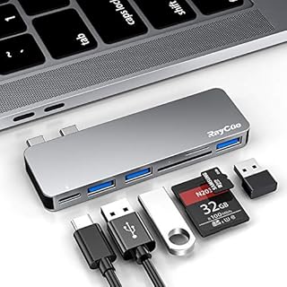 MacBook Pro/Air USB Accessories with 3 USB 3.0 Ports, TF/SD Card Reader, Thunderbolt 3 PD Port, USB C Adapter for MacBook Pro/Air 13