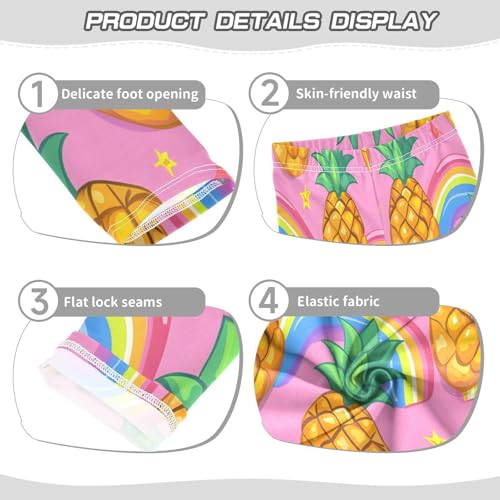 Toddler Girls Leggings Printed Yoga Pants Leggings Pineapple Rainbow Cartoon Style for Kids3