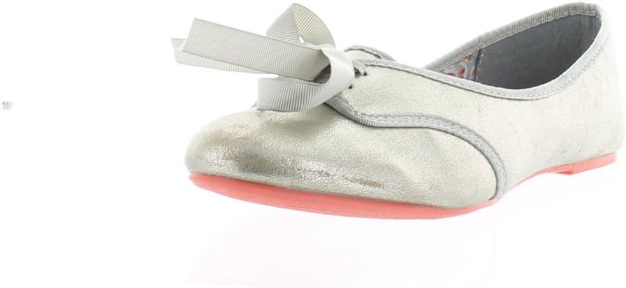 London Rebel Women's Naomi Flats, Silver 10M US