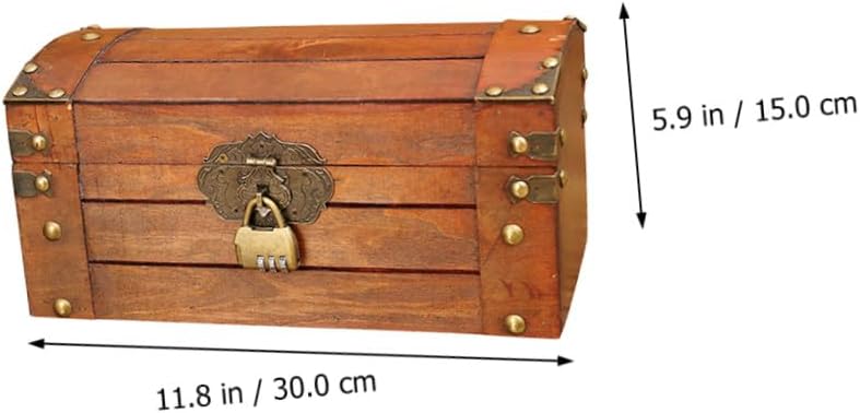 Retro Treasure Chest Wooden Bead Box Photo Storage Solution Cute Jewelry Organizer