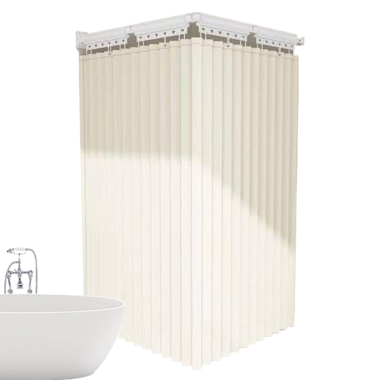 Cortinas de ducha plegables de fijación de pared ajustable sin taladrar | Ducha Barras Para Baño Apartamento Casa Hotel Dormitorio Interior