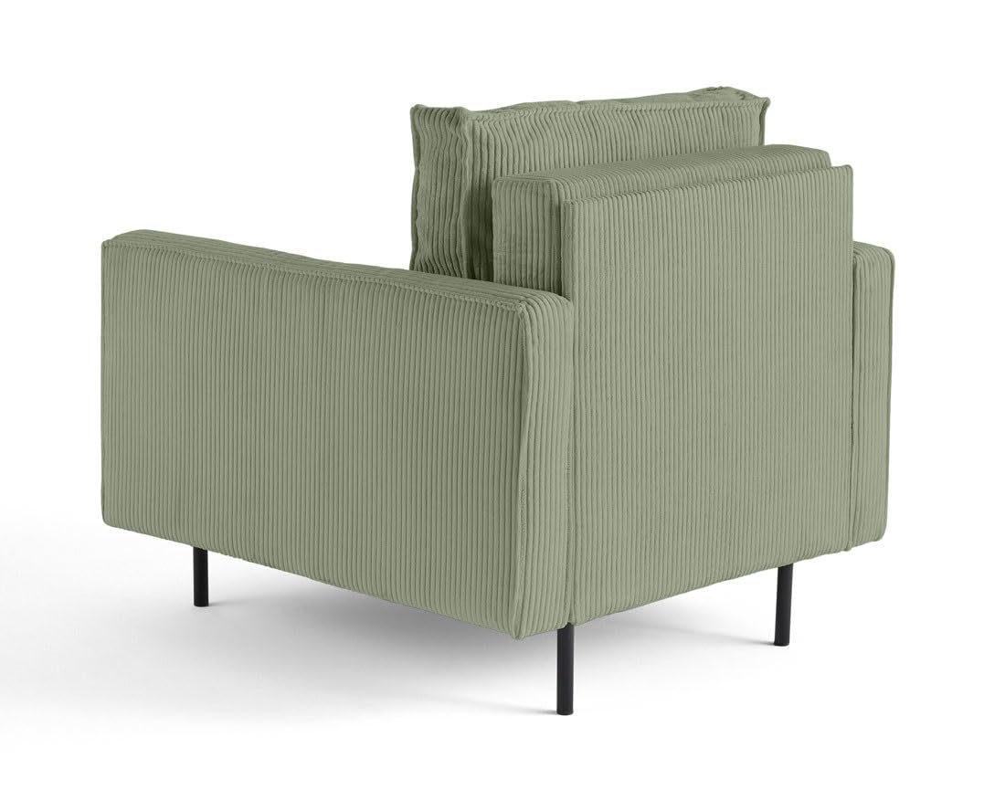 Lisa Design Charlie - Fauteuil - Pieds Hauts - en Velours côtelé
