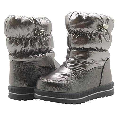 Ahannie Girls Snow Boots Toddler/Little Kids Winter Waterproof Outdoor Warm Faux Fur Lined Boots2