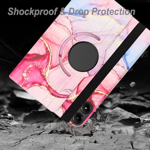 Image of TGK Rotating Flip Cover for Redmi Pad Pro 12.1 inch Case /Poco Pad 12.1 inch Tablet Printed Cases (Pink Marble)