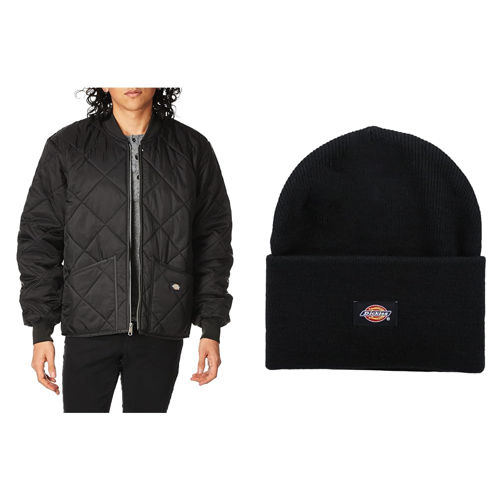 Chaqueta acolchada Diamond Dickies y gorro para el frío urbano cotidiano 4