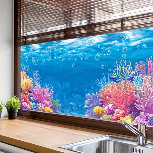 Vinilo decorativo para ventana con diseño marino 39.3x17.7 pulgadas miniatura 4