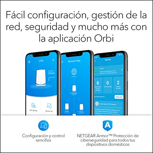 NETGEAR-Orbi-Mesh-WiFi-6-RBK852-sistema-tribanda-compuesto-por-1-router-y-1-extensor-satelite-Cobertura-de-hasta-350-m-y-hasta-100-dispositivos-AX6000-hasta-6-Gbps
