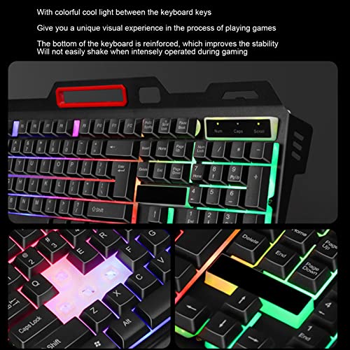 Image of Wired Gaming Keyboard and Mouse Combo RGB Backlit Gaming Keyboard, 104 Key Computer PC Gaming Keyboard for Windows 7 8 10