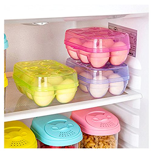 Jamor 6 Grid Egg Storage Box Refrigerator Crisper Egg Protection Box Portable Egg Carriage Container For Camping Picnic Essential (White) #TOP5