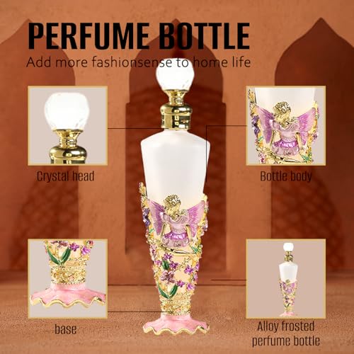 Bouteille de parfum vintage peinte à la main Joyeee flacon verre rechargeable unique