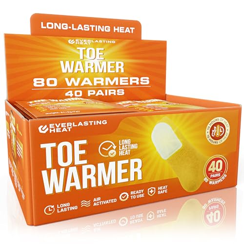 Toe Warmers 40 Pairs (80 Warmers) - Up to 10 Hours of Long Lasting Warmth and Toe Warmers for Feet - Easy Air Activation - Ultra Thin, TSA Approved