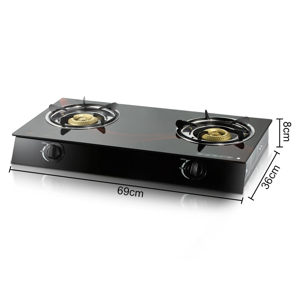 Amazon | ガスコンロ 2バーナー 加熱リング 中華鍋バーナー ブラック 