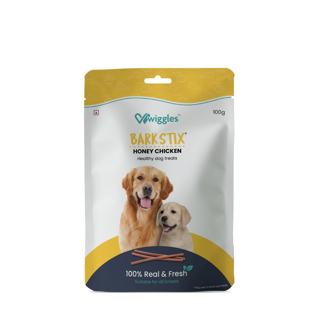 Wiggles Barkstix Dog Treats (Honey Chicken, 100g) | Fresh Chicken Soft Chew Sticks for Training Adult Puppies | Improves Joint Health with Honey and Cereals | for All Breeds | Vet Approved (B093ZKYLMQ) Amazon Price History, Amazon Price Tracker