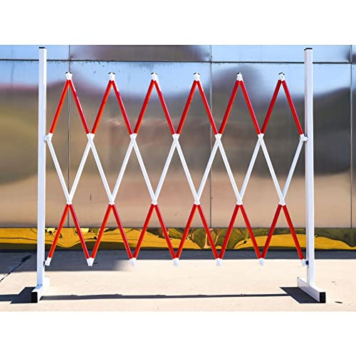 Barrière mobile extensible rouge et blanc pour bloquer l'accès - 2