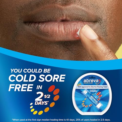 Bundle of Abreva Cold Sore Treatment Rapid Pain Relief Cream - 1 Tube, 3 Grams + Abreva 10 Percent Docosanol Cold Sore Treatment, Treats Your Fever Blister in 2.5 Days - 0.07 oz Pump - Thumbnail 3