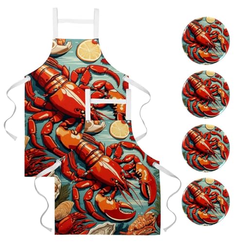 Tablier fruits de mer résistant à l'eau lot de 2 tabliers de cuisine