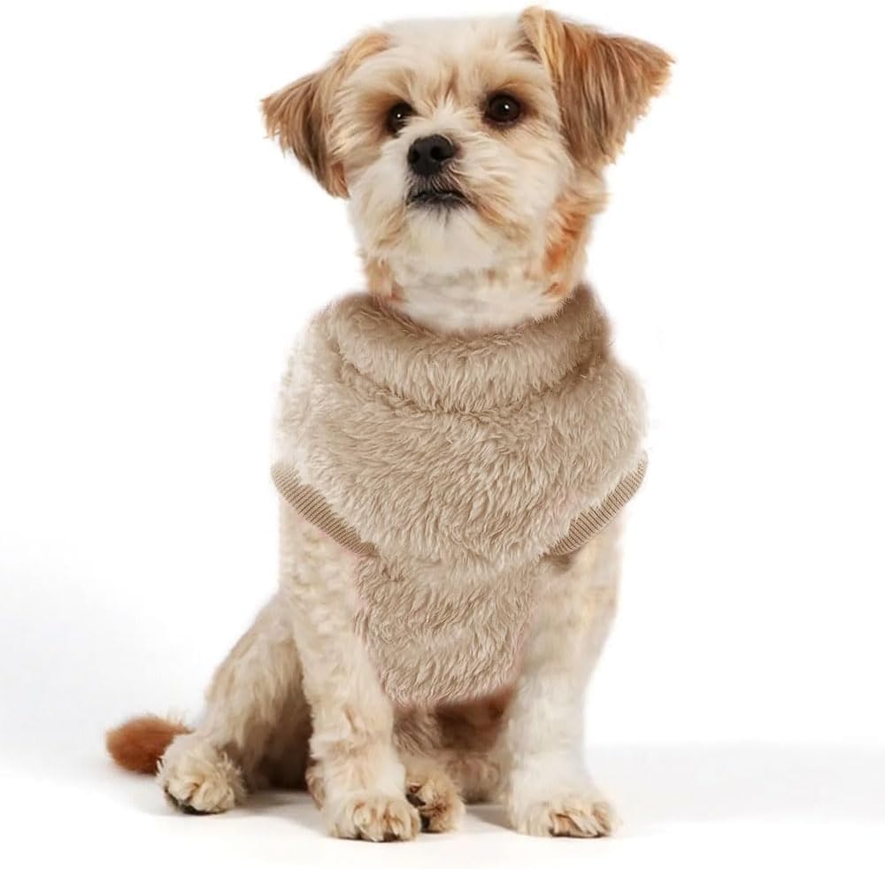 Voarge Pet Wool Winter Coat with D-Ring, Winter Warm Dog Cat Jumper Clothes Pet Coat Costume Puppy Sweater, Grey, M (Brown, XL) - Image 2