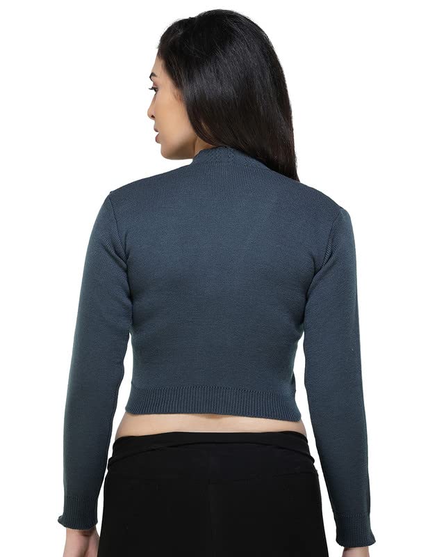 Image of Women Winter Wear V-Neck Full Sleeves Regular Fit Woollen Blouse