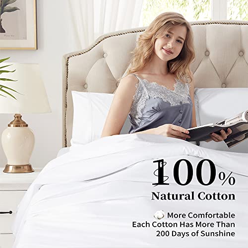Sonoro Kate 1200 Thread Count Cotton King Size Sheets, Luxury 5-Star Hotel 100% Egyptian Cotton Sheets Set, Sateen Weave For Soft Feel, Fits Mattress Upto 16" Deep Pocket - 4 Piece(White, King) #TOP2