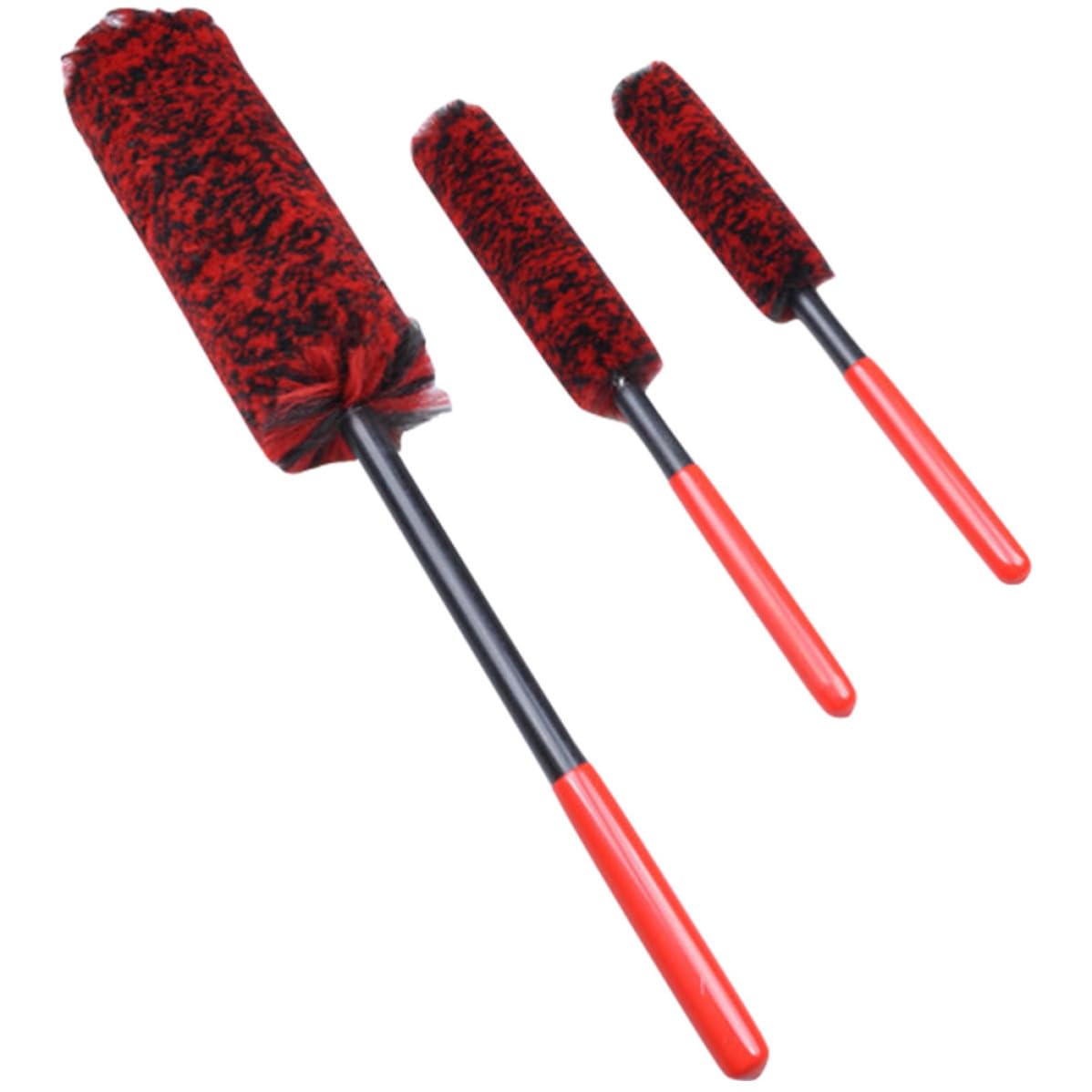 ibasenice Set di 3 Spazzole per Pulizia Pneumatici Auto in Fibra Pom | Cerchi e Gomme, Utensile Pratico e Facile da Trasportare, Pulizia Precisa delle Ruote