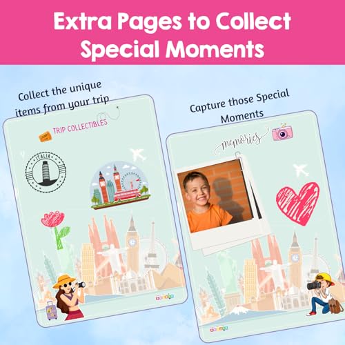 Image of BuzzieWorld Lets Travel Memory Book with Stickers | Scrap Books for Kids | Travel Scrapbook | Memory Book | for Ages 6-8Years, 9-11 Years, 12-14 Year Old Boys and Girls (Single Pack)