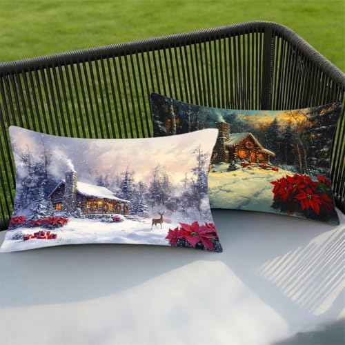 Taie oreiller 40x70 lot de 2 hiver housse coussin rectangulaire pour canapé et maison - 8