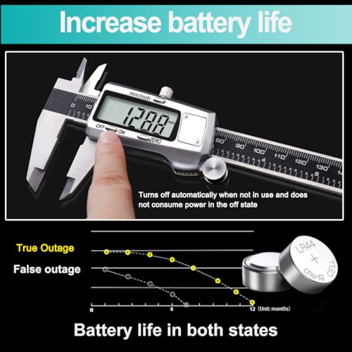 Kynup Digital Messschieber, 150 mm Schieblehre Digital Edelstahl, Elektronik Digitaler Messschieber Messwerkzeuge, LCD Display für Haushalt und Industrie Messung Messlehre, Schwarz