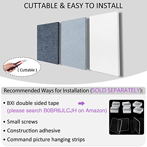 Bxi Sound Absorber - 16 X 12 X 3/8 Inches 6 Pack High Density Acoustic Absorption Panel, Sound Absorbing Panels Reduce Echo Reverb, Tackable Acoustic Panels For Wall And Ceiling Acoustic Treatment #TOP5