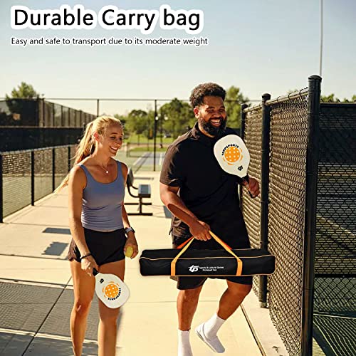 Pickleball Net Set, Professional 22 Ft Pickleball Equipment System Set,Portable Complete Net Set With 4 Paddles 4 Balls,2 Pickleball Retriever,2 Extra Grips,Carrying Bag For Indoor Outdoor Play #TOP4