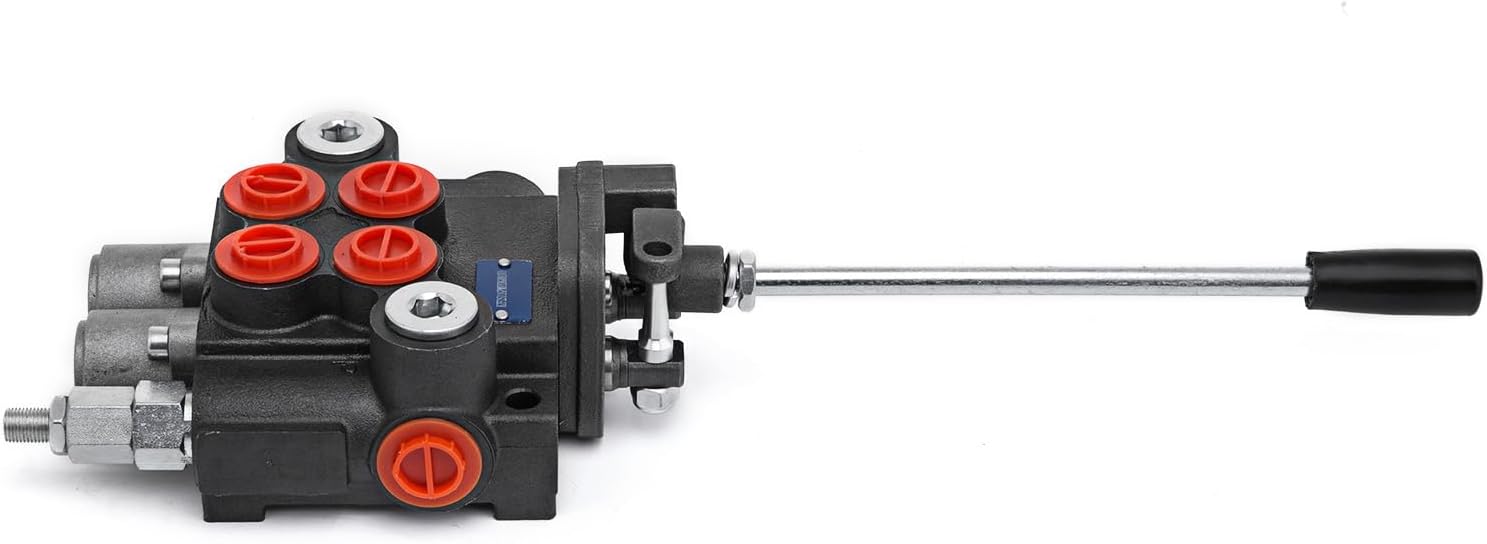 Happybuy 2 Spool Hydraulic Joystick Control Valve 11GPM Hydraulic Directional Valve Double Acting for Tractors Loaders Tanks | Durable Steel Construction | Compact Design