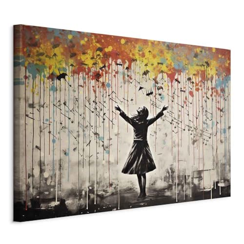 Tableau acoustique Banksy décoratif et anti-bruit pour un salon calme et moderne