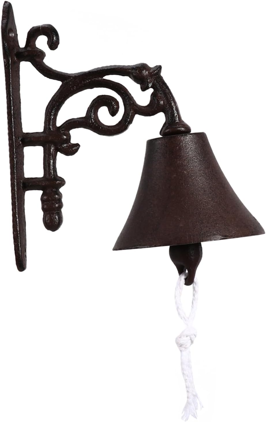 LIFKOME Rustic Cast Iron Wall Bell Manually Shaking Door Hanging Pendant for Garden and Home Decor Vintage Style Decorative Dinner Bell with Sound
