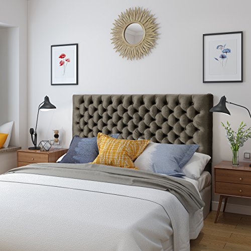 Christopher Knight Home Piper Velvet Ottoman, Grey & Jezebel Velvet Headboard, Queen/Full, Grey/Black Steel #TOP6