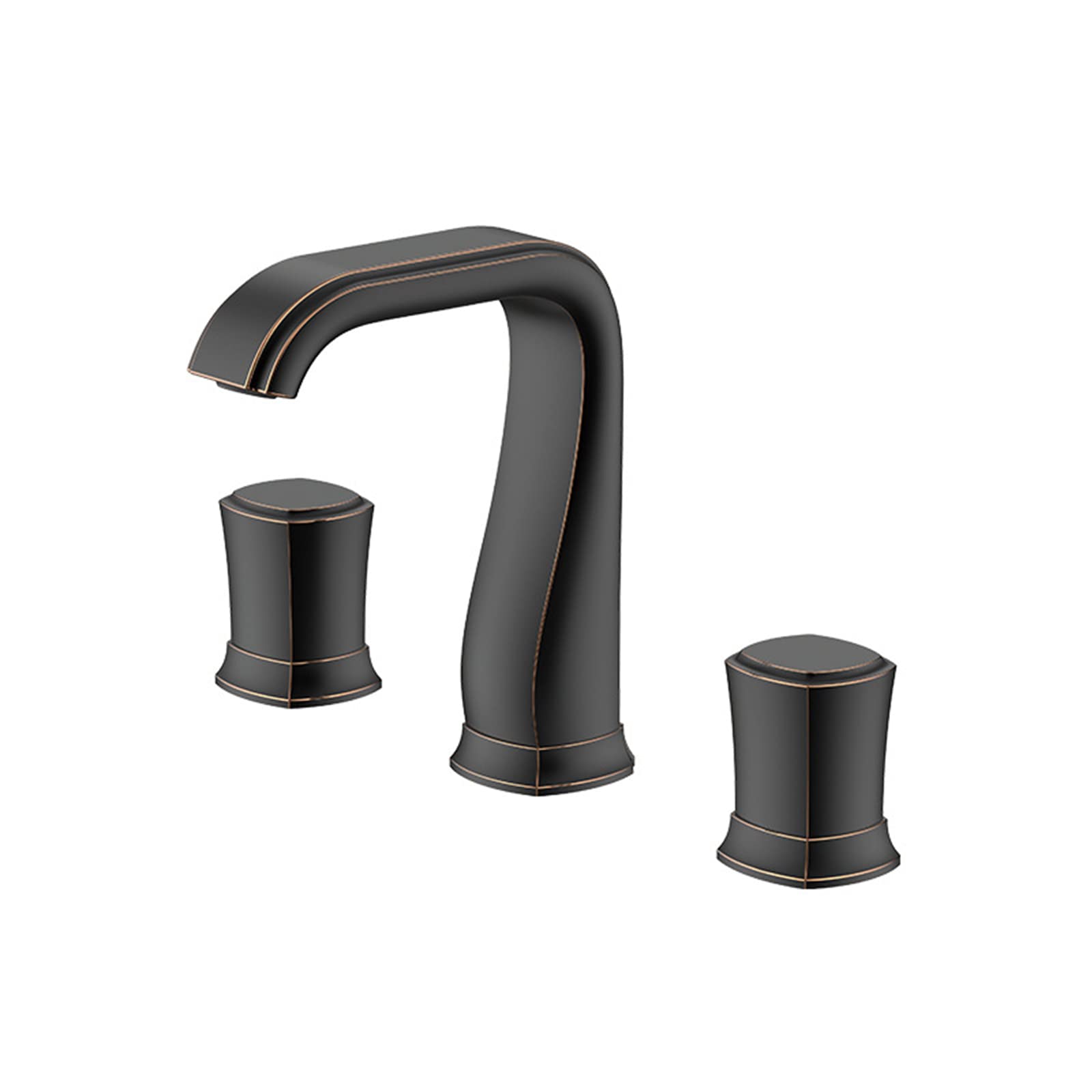 VDOQTLJT Bathroom Faucet Brass Sink 2 Handle Basin Mixer Tap 3 Holes Hot and Cold Water Lavatory Aerator ORB(Orb)