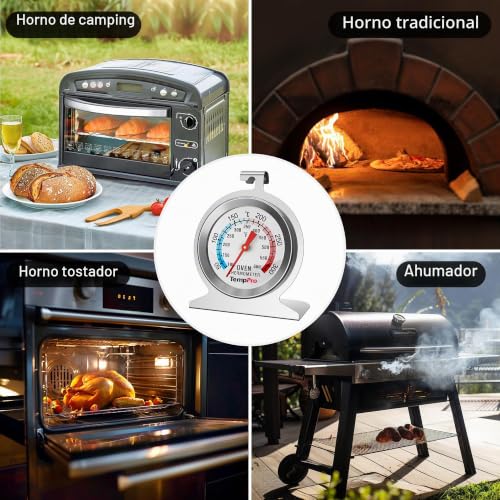 Miniatura 7 de Thermopro Aot-200 Termómetro Para Horno, Termómetro De Carne Para Barbacoa, Termómetro De Cocina, Esfera De Acero Inoxidable, Termómetro Para Carne De Fácil Lectura Con Lente Irrompible