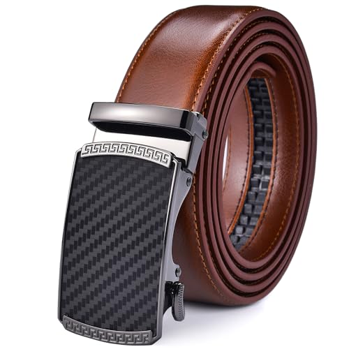 Image of Beltox Men Leather Belt w Slide Ratchet Interchangeable Buckle