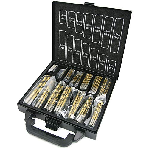 NORTOOLS 99 piezas HSS Juego de brocas recubiertas de titanio DIN338 Cover