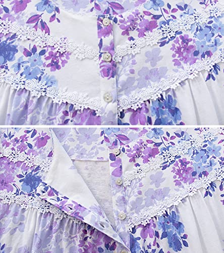 Image of IZZY + TOBY Nightgowns for Women Long Sleeve Soft Cotton Long Warm Nightdress Kintted Night Gown