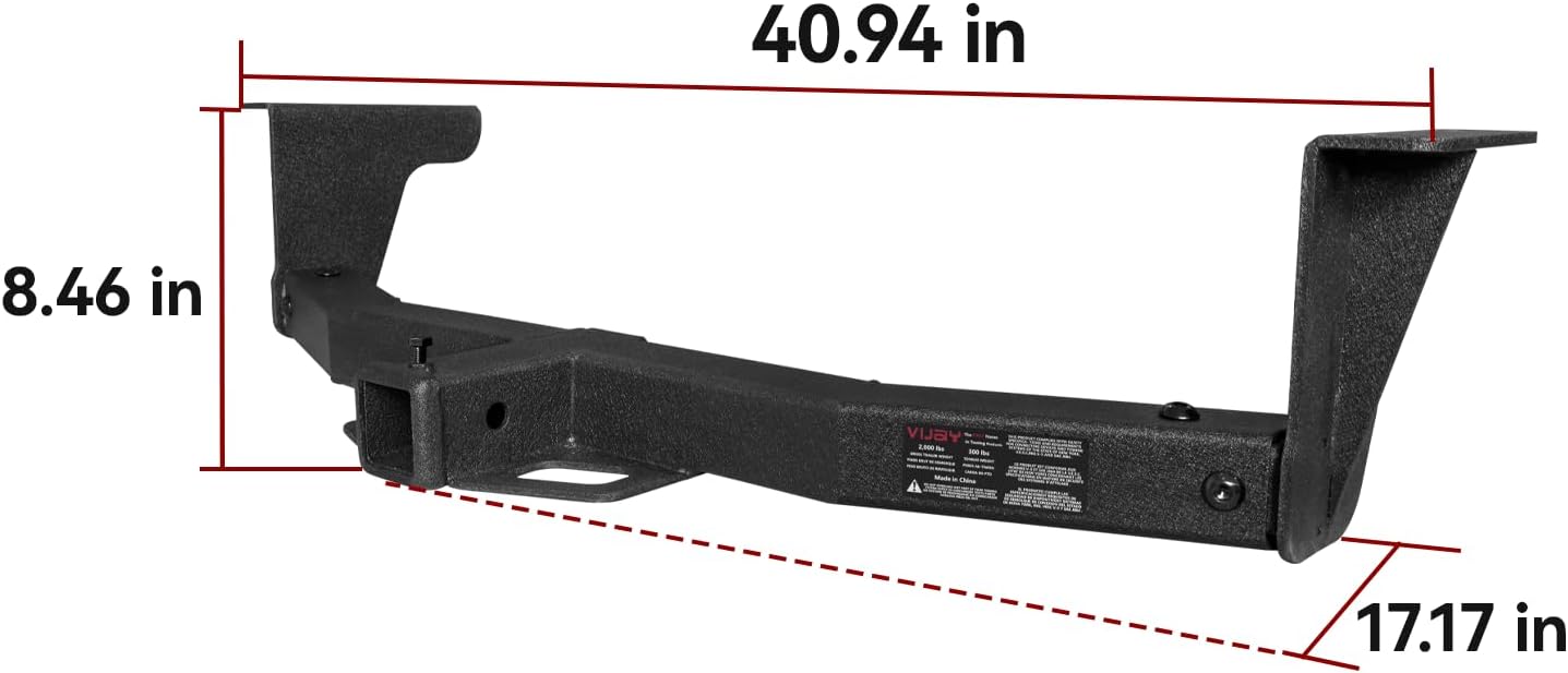 Trailer Hitch Black Steel Compatible with 2015 2016 2017 2018 2019 2020 2021 2022 2023 2024 2025 Nissan Murano w/2” Hitch Receiver