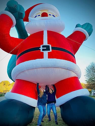 TKLoop Giant 26Ft Premium Inflatable Santa Claus with Blower for Christmas Yard Decoration Outdoor Yard Lawn Xmas Party Blow Up Decoration with No Light