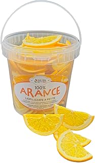 Oranges lyophilisées en demi-tranches - oranges déshydratées à froid pour cocktails professionnels - fruits frais lyophilisés - fruits secs pour cocktails - environ 70 pièces
