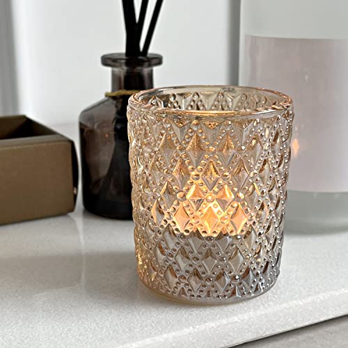 Shmilmh Champagne Gold Votive Candle Holders, Glass Tealight Candle Holders For Wedding Table Birthday Party Baby Shower Decoration(Set Of 24) #TOP6