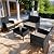YINRUIN 4 Piece Patio Furniture Set, Outdoor PE Rattan Sectional Sofa with Coffee Table - All-Weather Wicker Conversation Set for Patio, Backyard, Garden