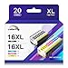 Price comparison product image colorfly 16XL Ink Cartridge Replacement for Epson 16 XL Compatible with Epson Workforce WF-2750 WF-2760 WF-2660 WF-2650 WF-2630 WF-2540 WF-2530 WF-2010 WF-2510 (8 Black/4 Cyan/4 Magenta/4 Yellow)